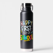 Gelukkige eerste dag terug naar school waterfles (Voorkant)
