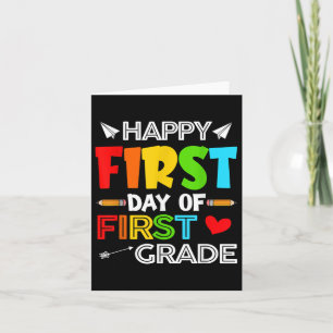 Gelukkige eerste dag van 1e klas Grappige Kinder s Kaart