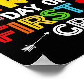 Gelukkige eerste dag van 1e klas Grappige Kinder s Poster (Hoek)