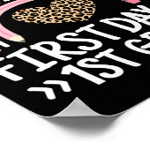 Gelukkige eerste dag van 1e klas Leopard Rainbow T Poster (Hoek)