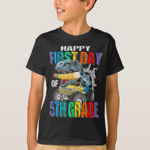 Gelukkige eerste dag van 5e klas Monster Truck T-shirt
