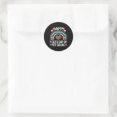 Gelukkige eerste dag van de 1e klas luipaard regen ronde sticker (Tas)