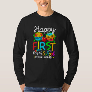 Gelukkige eerste dag van de 4e klas Cute Sunglasse T-shirt
