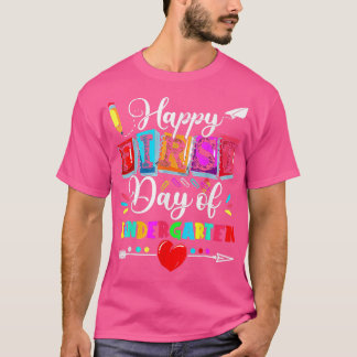 Gelukkige eerste dag van de kleuterleidster terug t-shirt