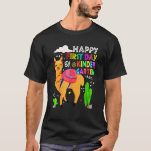 Gelukkige Eerste Dag Van De Kleuterschool Lama Kin T-shirt