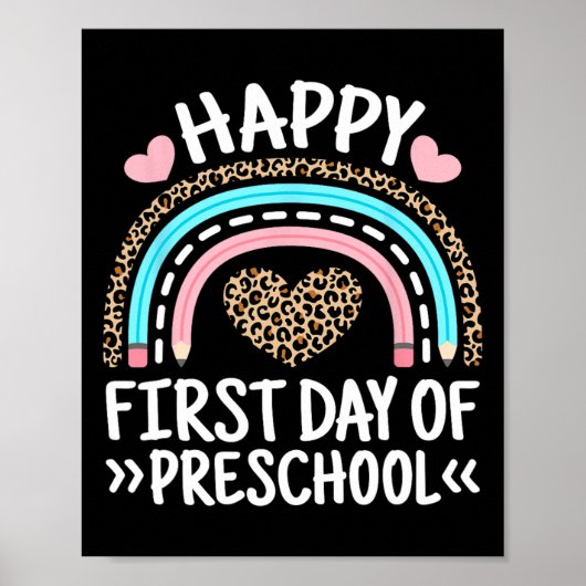 Gelukkige eerste dag van de kleuterschool Leopard Poster (Voorkant)