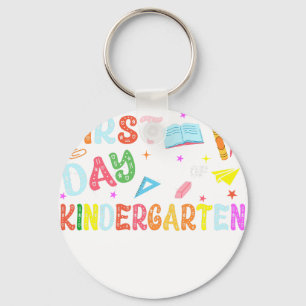 gelukkige eerste dag van de kleuterschool sleutelhanger