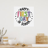 Gelukkige eerste dag van de school lerarenopleidin poster (Keuken)