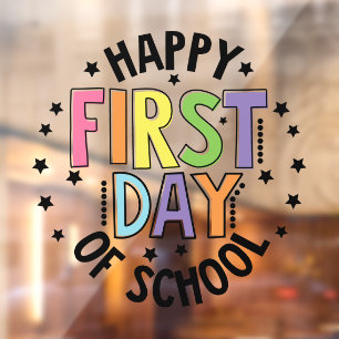Gelukkige eerste dag van de school lerarenopleidin raamsticker