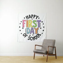 Gelukkige eerste dag van de school lerarenopleidin