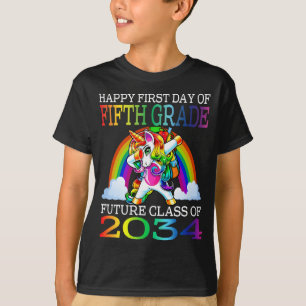 Gelukkige eerste dag van de vijfde klas toekomst t-shirt