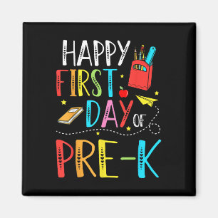 Gelukkige eerste dag van pre-k leerkracht studente magneet