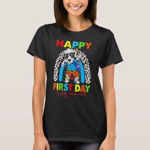 Gelukkige eerste dag van school Dalmatische hond t T-shirt
