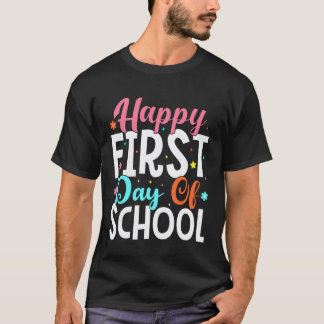 Gelukkige Eerste Dag Van School Kinderen Schattige T-shirt