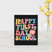 Gelukkige eerste dag van school leraar jongens mei kaart (Gele Bloem)