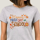 Gelukkige Eerste Dag van School Leuke Bloemenleraa T-shirt