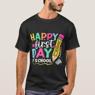 Gelukkige eerste dag van school potloodleraar Kind T-shirt