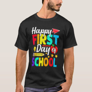 Gelukkige eerste dag van school schattig terug naa t-shirt