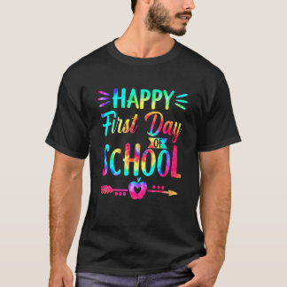Gelukkige Eerste Dag Van School Tie Dye Studenten  T-shirt