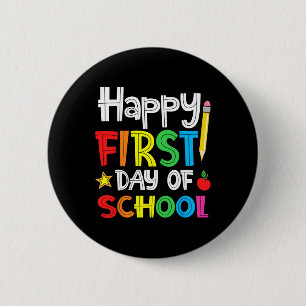 Gelukkige Eerste Dag van School Welkom Terug naar Ronde Button 5,7 Cm