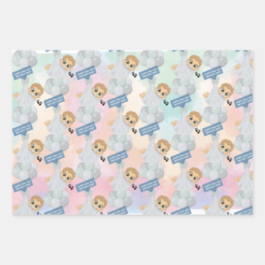 Gelukkige Eerste Dag Verjaardag Inpakpapier Vel (Voorkant 2)