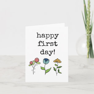 Gelukkige eerste dag, werknemers, studenten, colle kaart