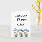 Gelukkige eerste dag, werknemers, studenten, colle kaart (Gele Bloem)