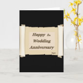 Gelukkige eerste. Het Document van het Jubileum Kaart (Gele Bloem)