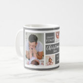 Gelukkige Eerste Kerstmis Nieuwe Pap 5 Foto Collag Koffiemok (Voorkant links)