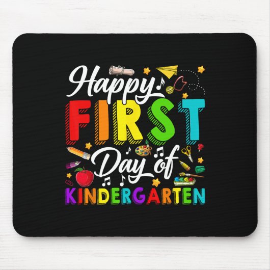 Gelukkige eerste kleuterklassedag Terug naar schoo Muismat (Voorkant)