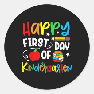 Gelukkige eerste kleuterklassedag Terug naar schoo Ronde Sticker