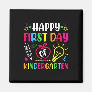 Gelukkige eerste kleuterklassedag voor leerkrachte magneet