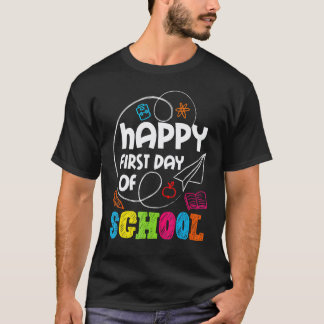 Gelukkige eerste leraar student kleuterschool teru t-shirt