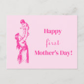 Gelukkige eerste Moederdag - Het is een meisje! Ro Briefkaart (Voorkant)
