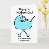 Gelukkige eerste Moederdag Jongen Kaart (Gele Bloem)