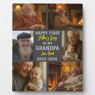 Gelukkige eerste opa-dag fotocollage fotoplaat