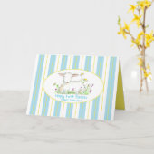 Gelukkige eerste paasmid Lam Blauw Kaart (Gele Bloem)