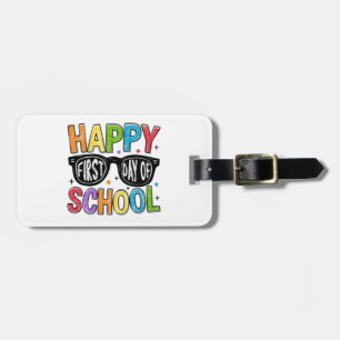 🌈📚 Gelukkige eerste schooldag Bagagelabel
