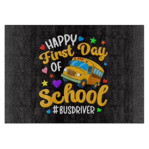 Gelukkige eerste schooldag Buschauffeur terug naar Snijplank