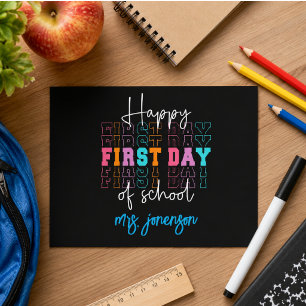 Gelukkige eerste schooldag  feestdagenkaart