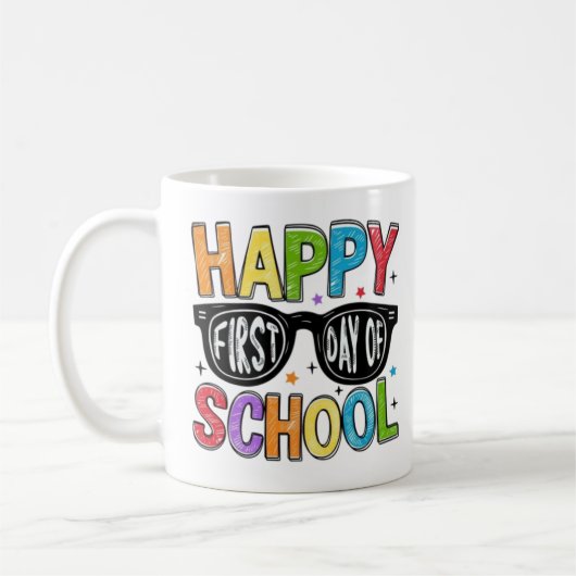 🌈📚 Gelukkige eerste schooldag Koffiemok (Links)