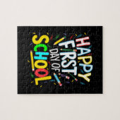 Gelukkige eerste schooldag legpuzzel (Horizontaal)