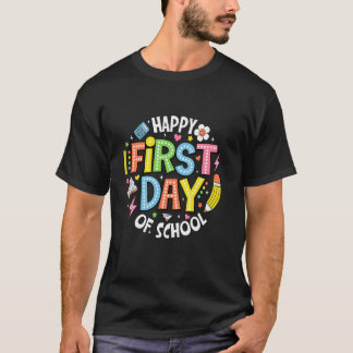 Gelukkige eerste schooldag leraar jongens kinderen t-shirt