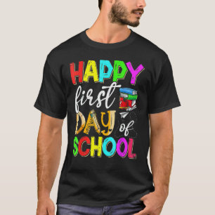 Gelukkige eerste schooldag leraar leerling gelukki t-shirt