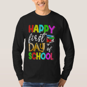 Gelukkige eerste schooldag leraar leerling gelukki t-shirt