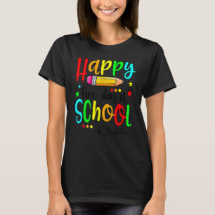 Gelukkige eerste schooldag leraar terug naar schoo t-shirt