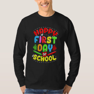 Gelukkige eerste schooldag leraar terug naar schoo t-shirt