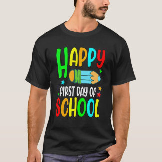 Gelukkige eerste schooldag leraar terug naar schoo t-shirt