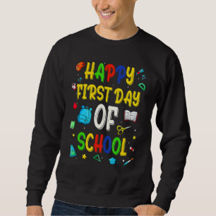 Gelukkige eerste schooldag leraar terug naar schoo trui