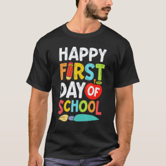 Gelukkige eerste schooldag mannen vrouwen leraren  t-shirt